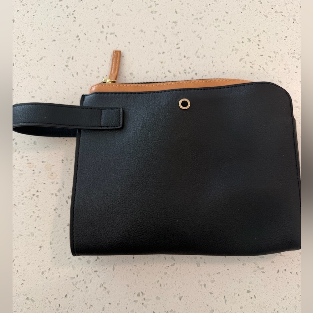 Bvlgari Black and Tan Men's Clutch Bag